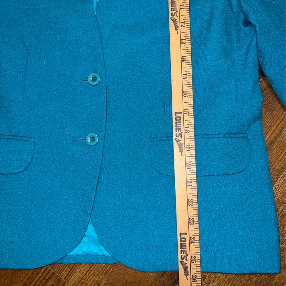 Vinatge 90s Personal Petite Blue Office  Chic Button Up Blazer Jacket Size 12 - Picture 13 of 13